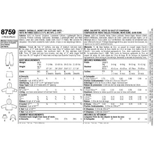 Pattern 8759 Babies Sportswear Simplicity Sewing Pattern 8759