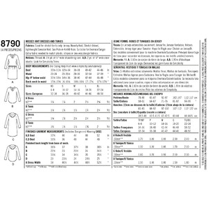 Pattern 8790 Misses Knit Dresses and Tunics Simplicity Sewing Pattern 8790