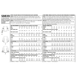 Misses' Pullover Tunic or Tops Sizes 14-22 Simplicity Sewing Pattern 8839