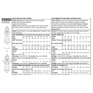 Misses'/ Miss Petite Knit Costumes Sizes 14-22 Simplicity Sewing Pattern 8866