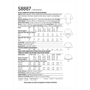 Misses' Design Hacking Kimono Sizes XXS-XXL Simplicity Sewing Pattern 8887