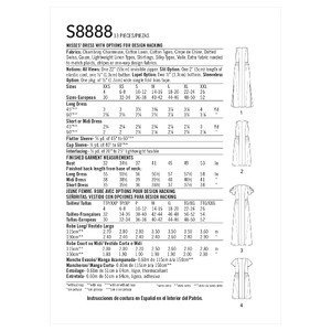 Pattern S8888 Misses' Design Hacking Dress Simplicity Sewing Pattern 8888