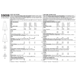 Misses' Cape with Tie Costumes Simplicity Sewing Pattern 9008