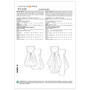Vogue Sewing Pattern Misses' Dress 1410E5 (Sizes 14-22)