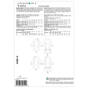 Vogue Sewing Pattern Misses' Dress 1652E5 (Sizes 14-22)