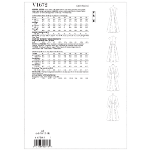 Vogue Sewing Pattern Misses' Dress 1672E5 (Sizes 14-22)