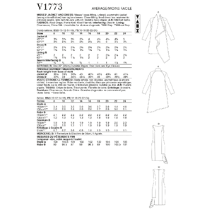 Vogue Sewing Pattern - Misses' Jacket & Dress Tom & Linda Platt 1773B5