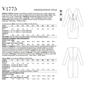Vogue Sewing Pattern - Misses' Dress Badgley Mischka 1775F5
