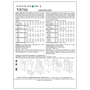 Vogue Sewing Pattern - Misses'/Misses' Petite Dress 8766AA