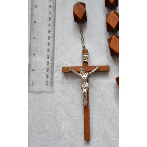 Large Wood Wall Rosary, 152cm Drop, 135mm Crucifix
