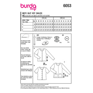 6053 BUR MISSES JACKET Burda Sewing Pattern 6053