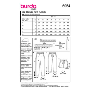 6054 BUR MISSES SKIRT / PANTS Burda Sewing Pattern 6054
