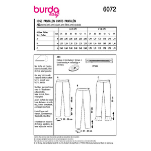 6072 BUR MISSES SKIRT / PANTS Burda Sewing Pattern 6072