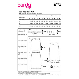 6073 BUR MISSES SKIRT / PANTS Burda Sewing Pattern 6073