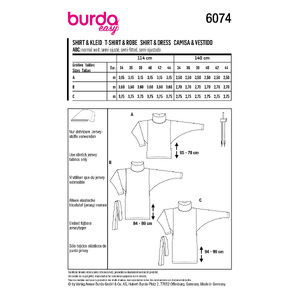 6074 BUR MISSES DRESS Burda Sewing Pattern 6074