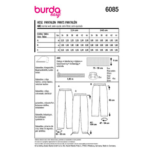 6085 BUR MISSES SKIRT / PANTS Burda Sewing Pattern 6085
