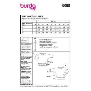 6098 BUR PLUS SIZE TOP / VEST Burda Sewing Pattern 6098