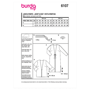 6107 BUR PLUS SIZE JACKET Burda Sewing Pattern 6107