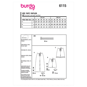 6115 BUR MISSES SKIRT / PANTS Burda Sewing Pattern 6115