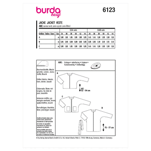 6123 BUR MISSES JACKET Burda Sewing Pattern 6123