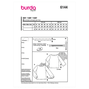 6144 BUR MISSES TOP / VEST Burda Sewing Pattern 6144