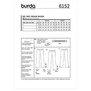 6152 BUR MISSES SKIRT / PANTS Burda Sewing Pattern 6152