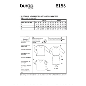 6155 BUR MISSES TOP / VEST Burda Sewing Pattern 6155