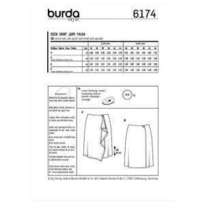 6174 BUR MISSES SKIRT / PANTS Burda Sewing Pattern 6174