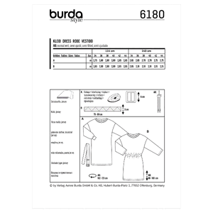 6180 BUR MISSES DRESS Burda Sewing Pattern 6180