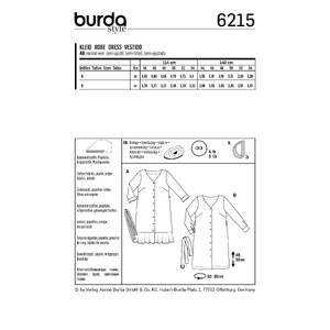 Burda Style Pattern 6215 Women's Dress with Button Fastening - V-Neck - Hem Flounce Burda Sewing Pattern 6215