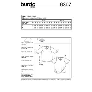 Burda Style Pattern 6307 Women's asymmetric top Burda Sewing Pattern 6307