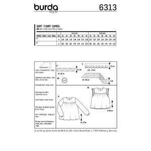 Burda Style Pattern 6313 Misses' babydoll top Burda Sewing Pattern 6313