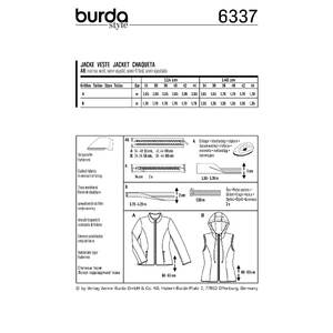 Burda Style Pattern 6337 Misses' quilted jacket Burda Sewing Pattern 6337