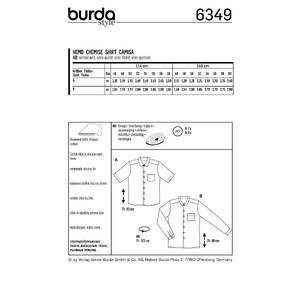 Burda Style Pattern 6349 Men's shirt with collar Burda Sewing Pattern 6349