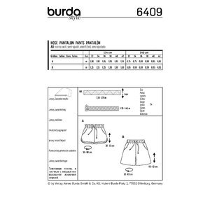 Burda Style Pattern B6409 Misses Shorts with Pockets Burda Sewing Pattern 6409
