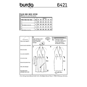Burda Style Pattern B6421 Women's Swing Dress Burda Sewing Pattern 6421