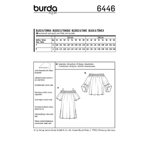 Burda Style Pattern B6446 Women's Sleeve Variation Top Burda Sewing Pattern 6446