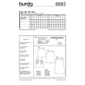 Burda B6682 Women's Skirt Sewing Pattern Burda Sewing Pattern 6682