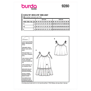 9280 BUR CHILD DRESS Burda Sewing Pattern 9280