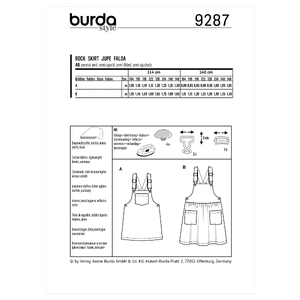 9287 BUR CHILD SKIRT / PANTS Burda Sewing Pattern 9287