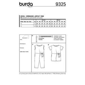 Burda Style Pattern 9325 Child's overalls Burda Sewing Pattern 9325