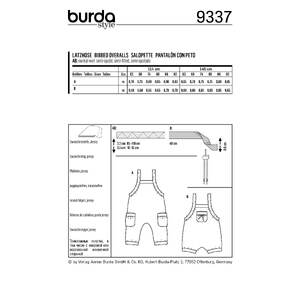 Burda Style Pattern B9337 Baby's Bidded Trousers Burda Sewing Pattern 9337