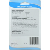 Habeesavers Iron-On Patches, WHITE, 2 Piece, 10cm x 15cm
