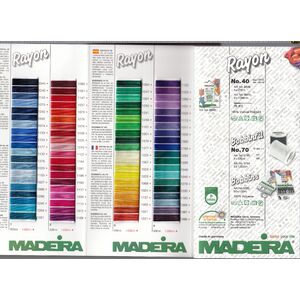 Madeira Rayon 40 Colour Card 140, Real Thread, Art No.s 9840/9841