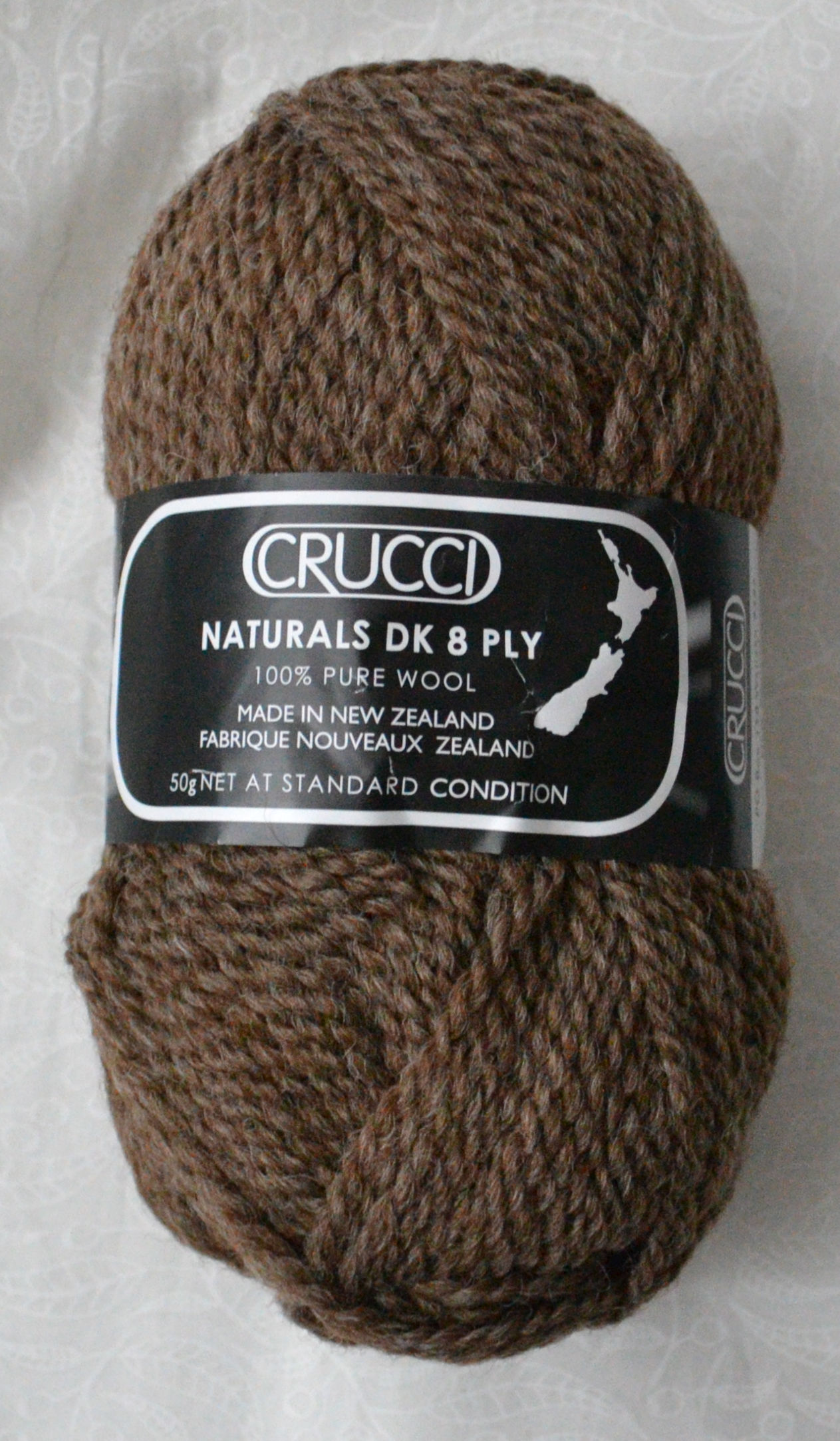 Crucci Naturals 8ply, 100 Pure New Zealand Wool, 50g Ball Colour 5