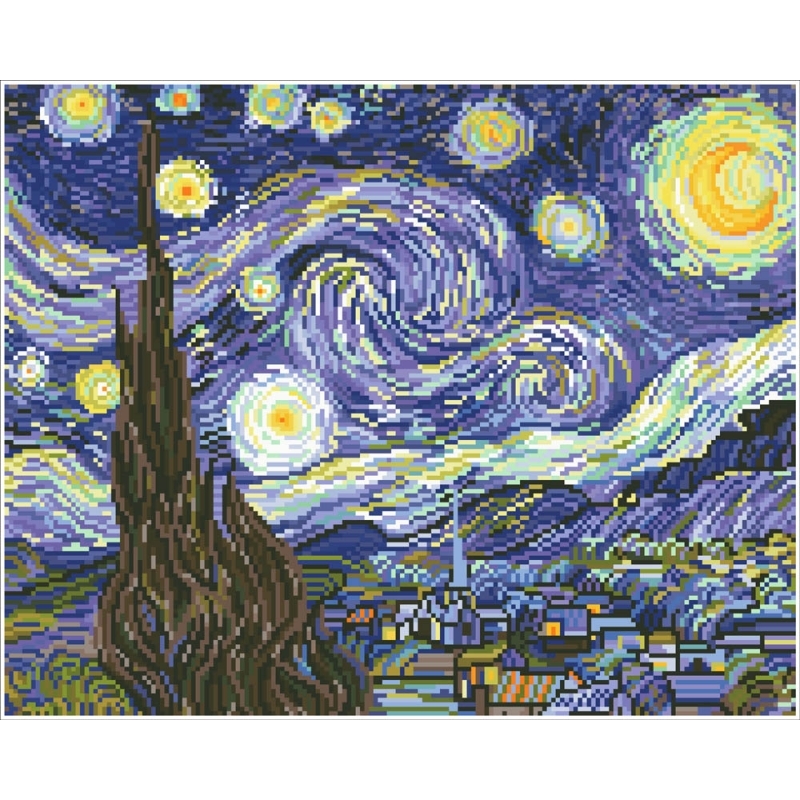 van gogh starry night diamond art intermediate kit