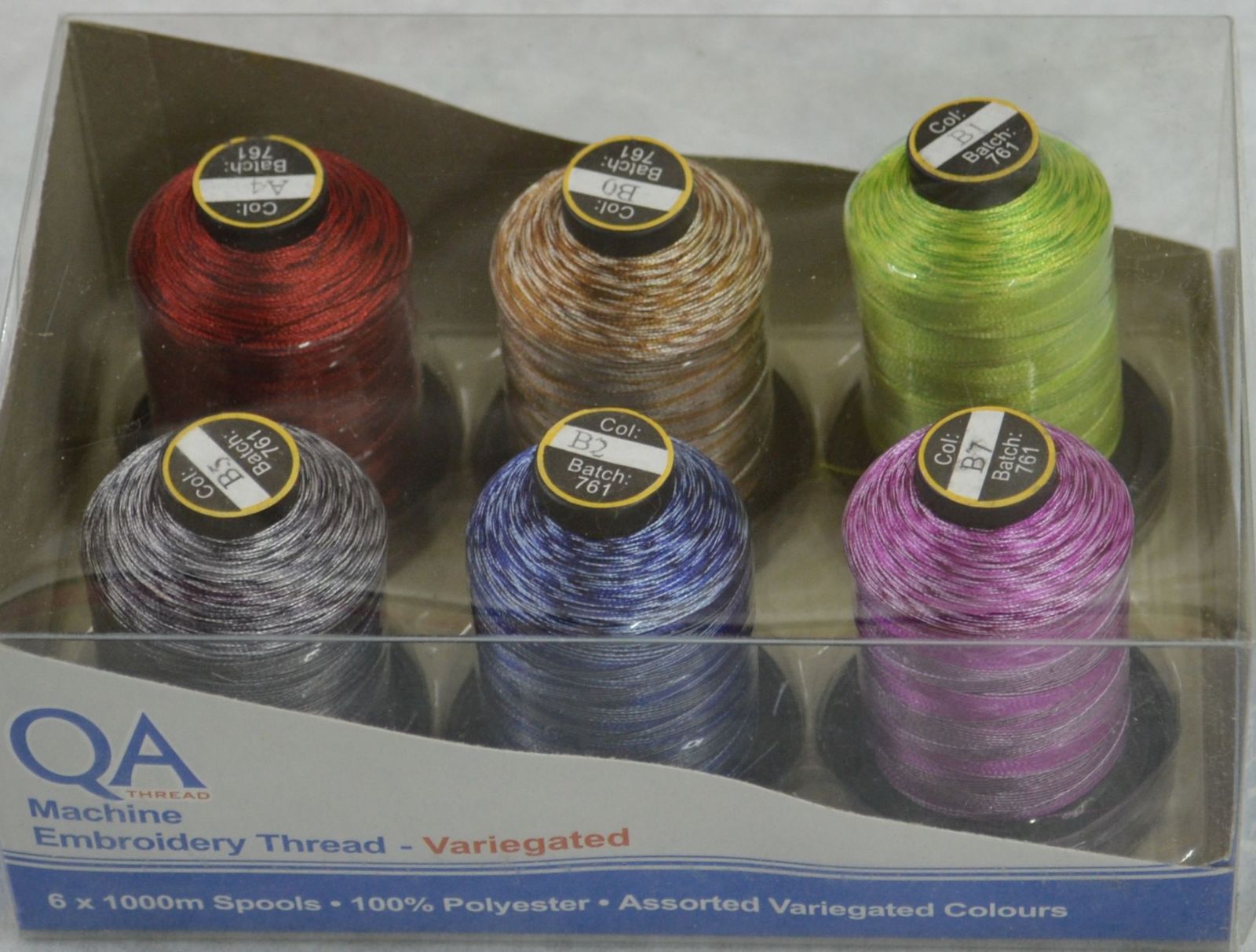 QA Variegated Machine Embroidery Thread x 6 1000m Spools eBay