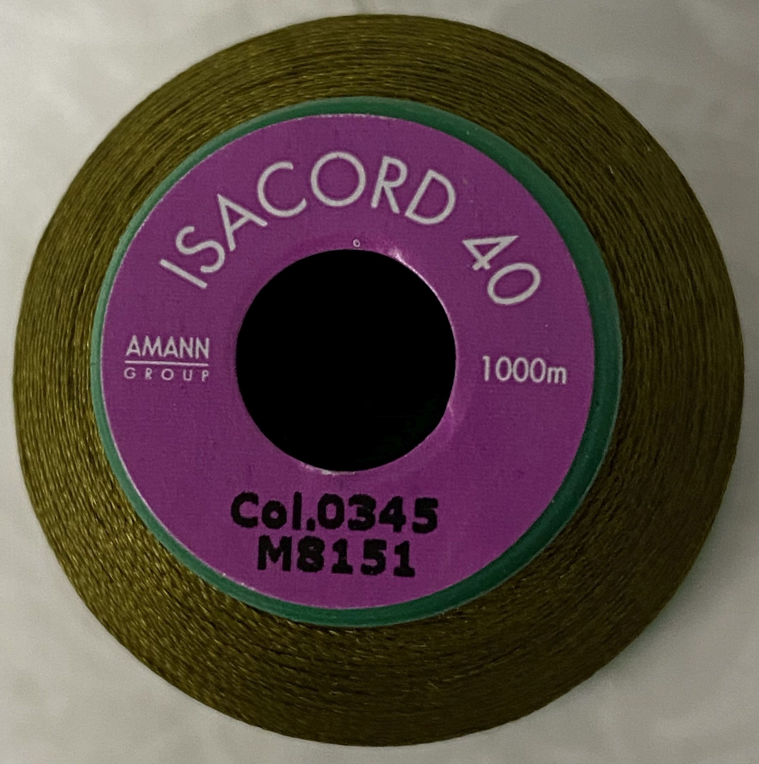 ISACORD 40 #0345 MOSS GREEN 1000m Machine Embroidery Sewing Thread