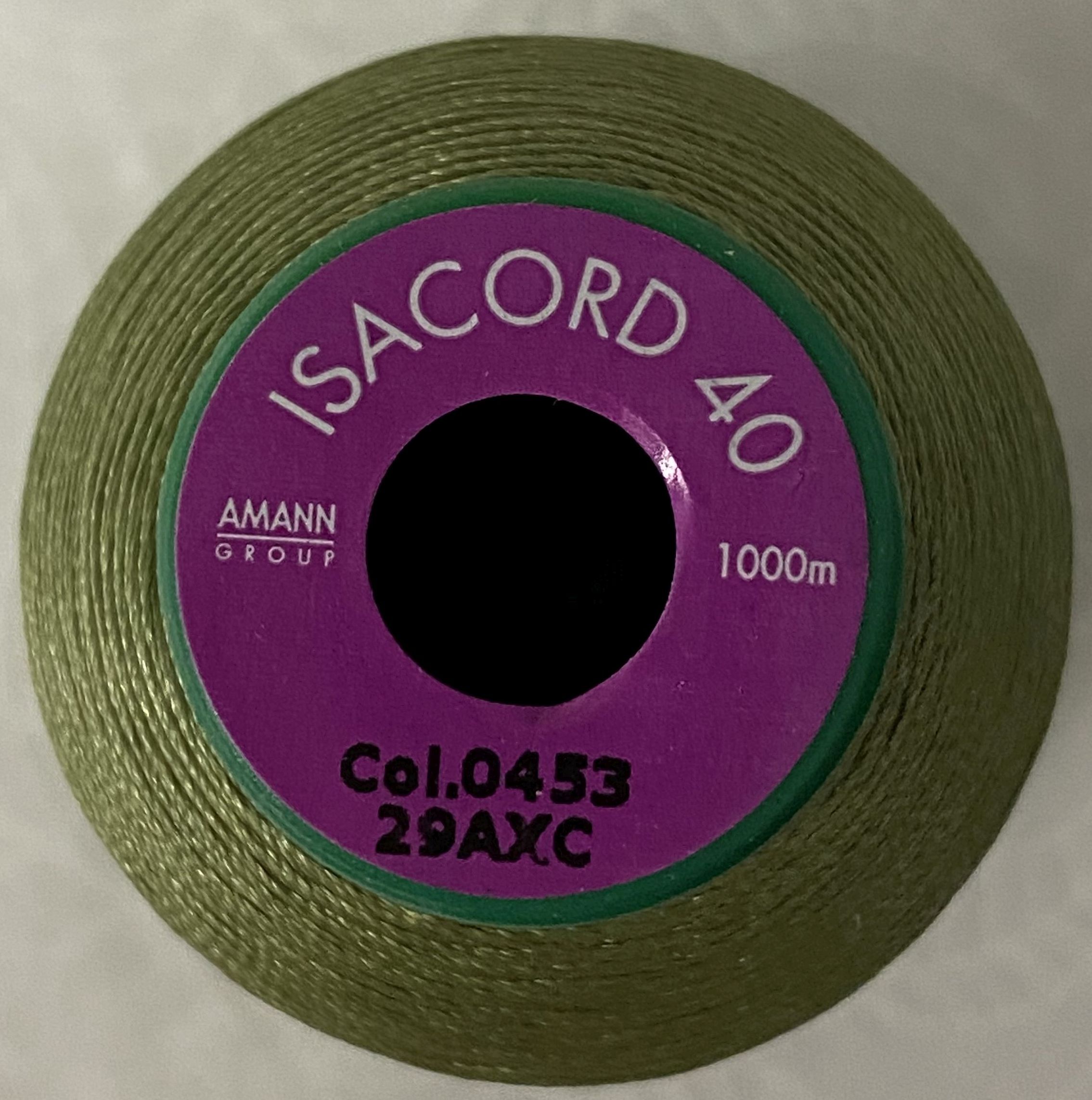 ISACORD 40 #0453 ARMY DRAB GREEN 1000m Machine Embroidery Sewing Thread
