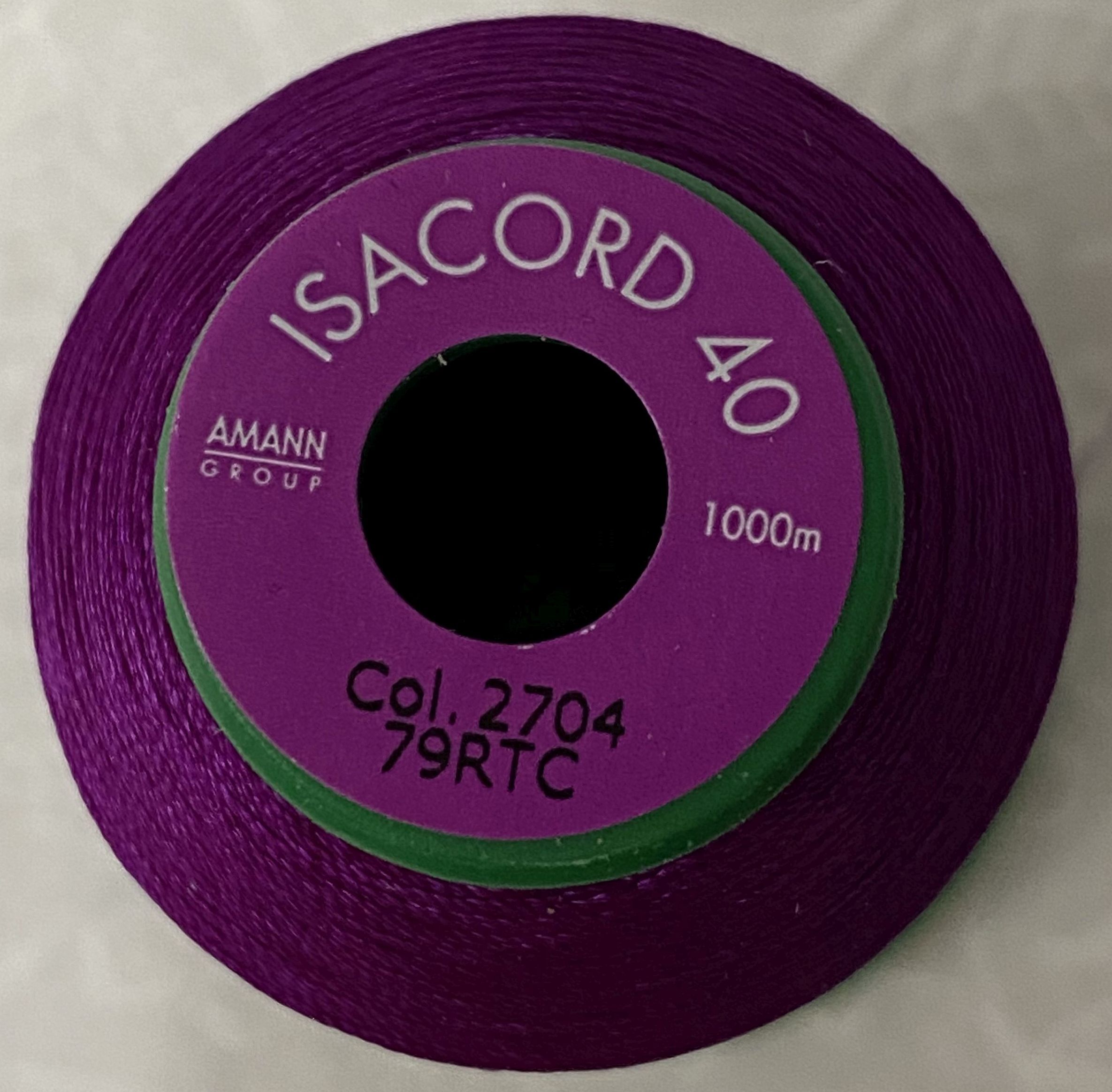 ISACORD 40, Machine Embroidery / Sewing Thread 1000m Colour 2704 PURPLE ...
